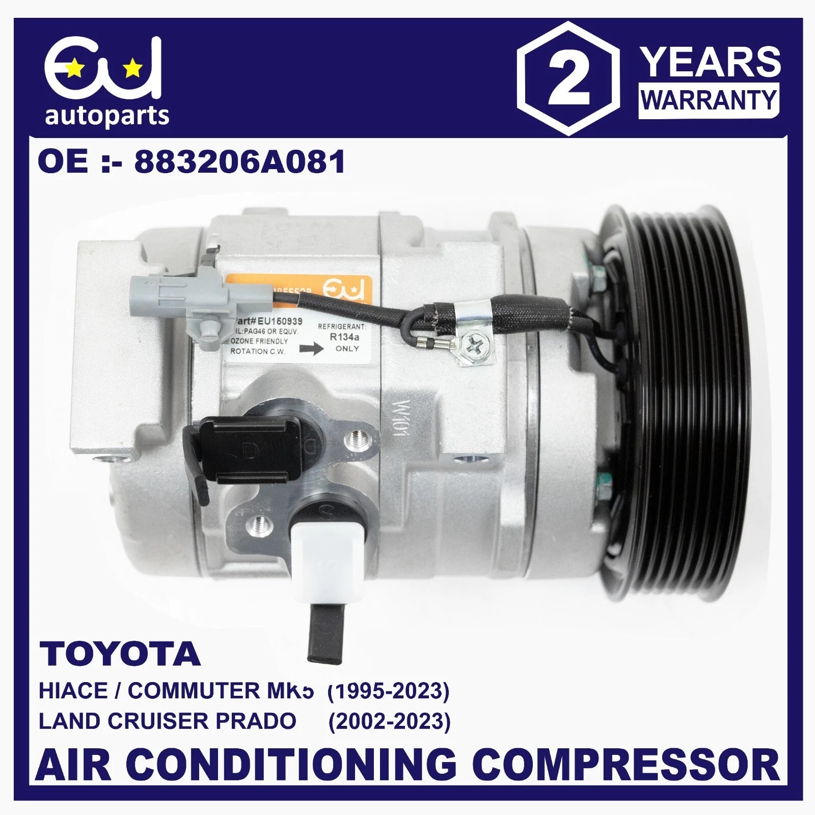 AIR CON AIR CONDITIONING COMPRESSOR FOR TOYOTA HIACE MK5 LAND CRUISER PRADO 2.5