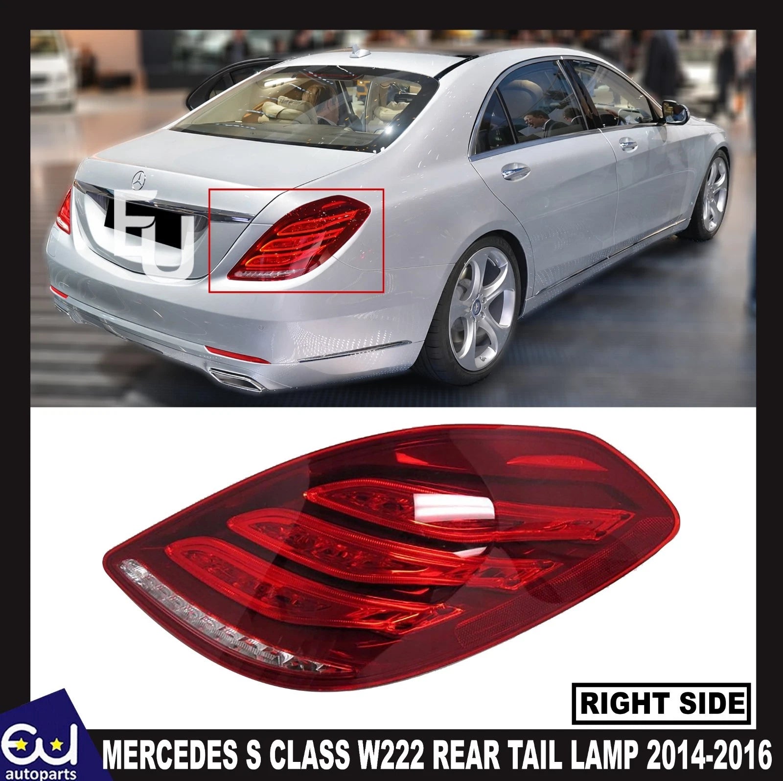 RIGHT DRIVER SIDE LED REAR TAIL LIGHT LAMP FOR MERCEDES S CLASS W222 2014-2016