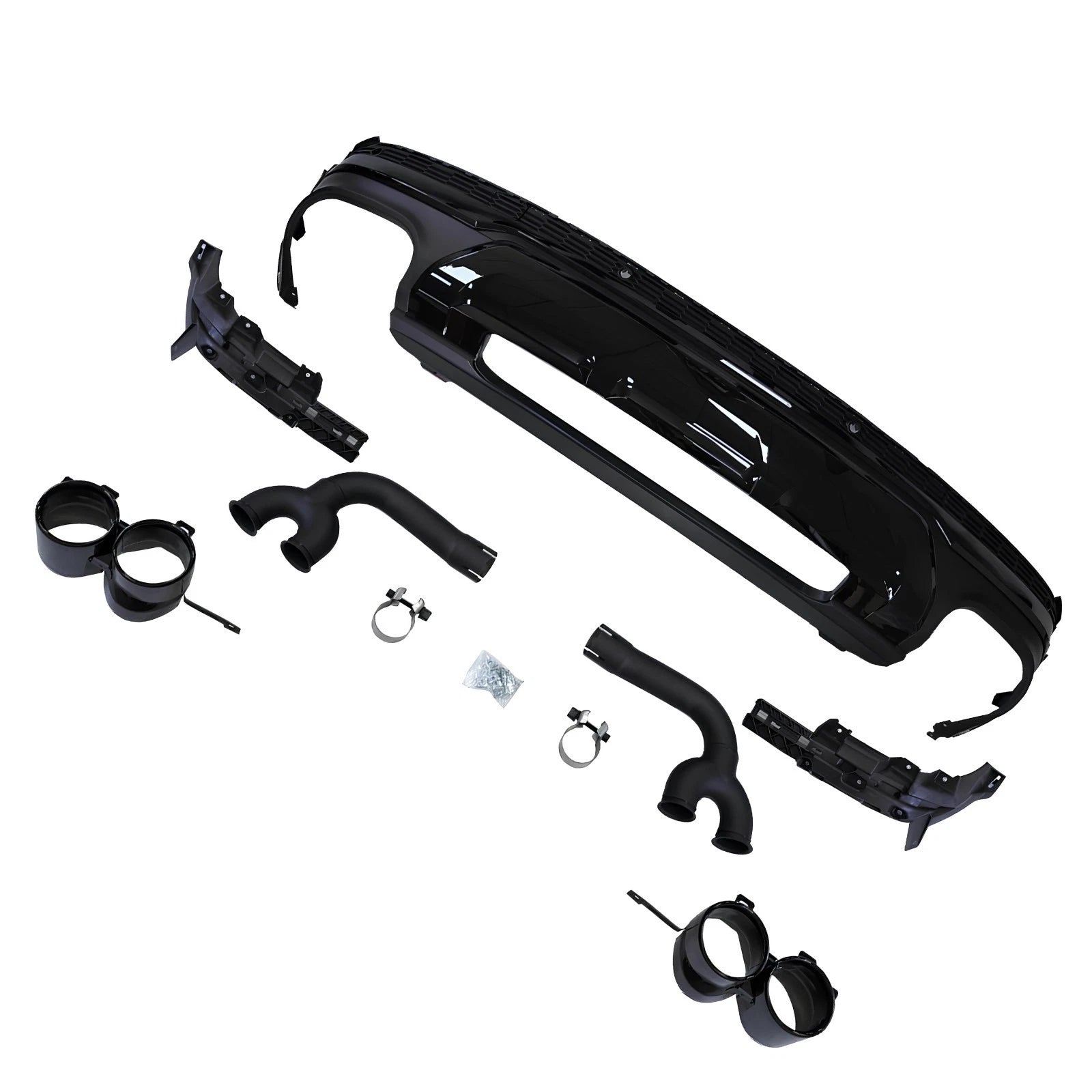 REAR BUMPER DIFFUSER VALANCE WITH TAIL PIPES SQ7 STYLE FOR AUDI Q7 4M 2020-2024