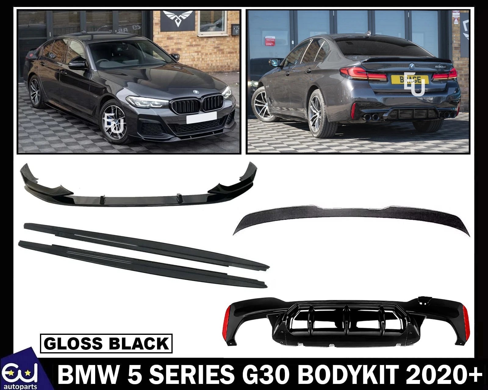 BODY KIT FOR BMW 5 SERIES G30 LCI 2020-2023 BODYKIT FRONT SPLITTER REAR DIFFUSER