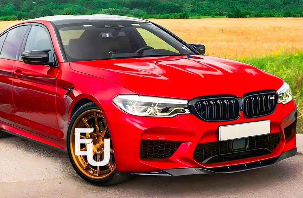 FOR BMW F90 M5 RKP STYLE FRONT BUMPER LIP SPOILER SPLITTER GLOSS BLACK 2017-2020