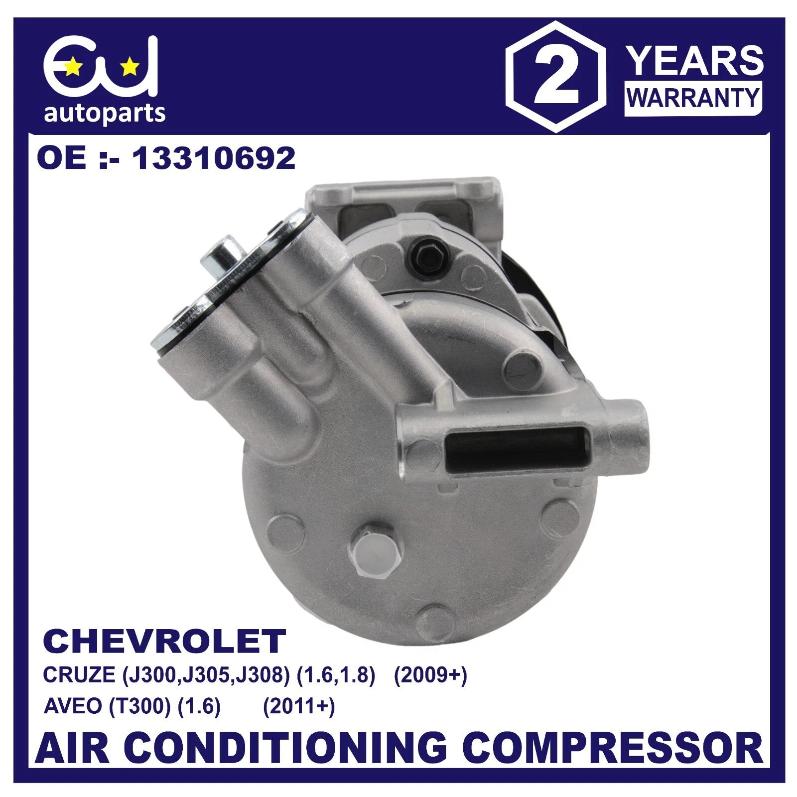 AIR CONDITIONING A/C COMPRESSOR FOR CHEVROLET CRUZE AVEO J300 T300 1.6 1.8 2009+