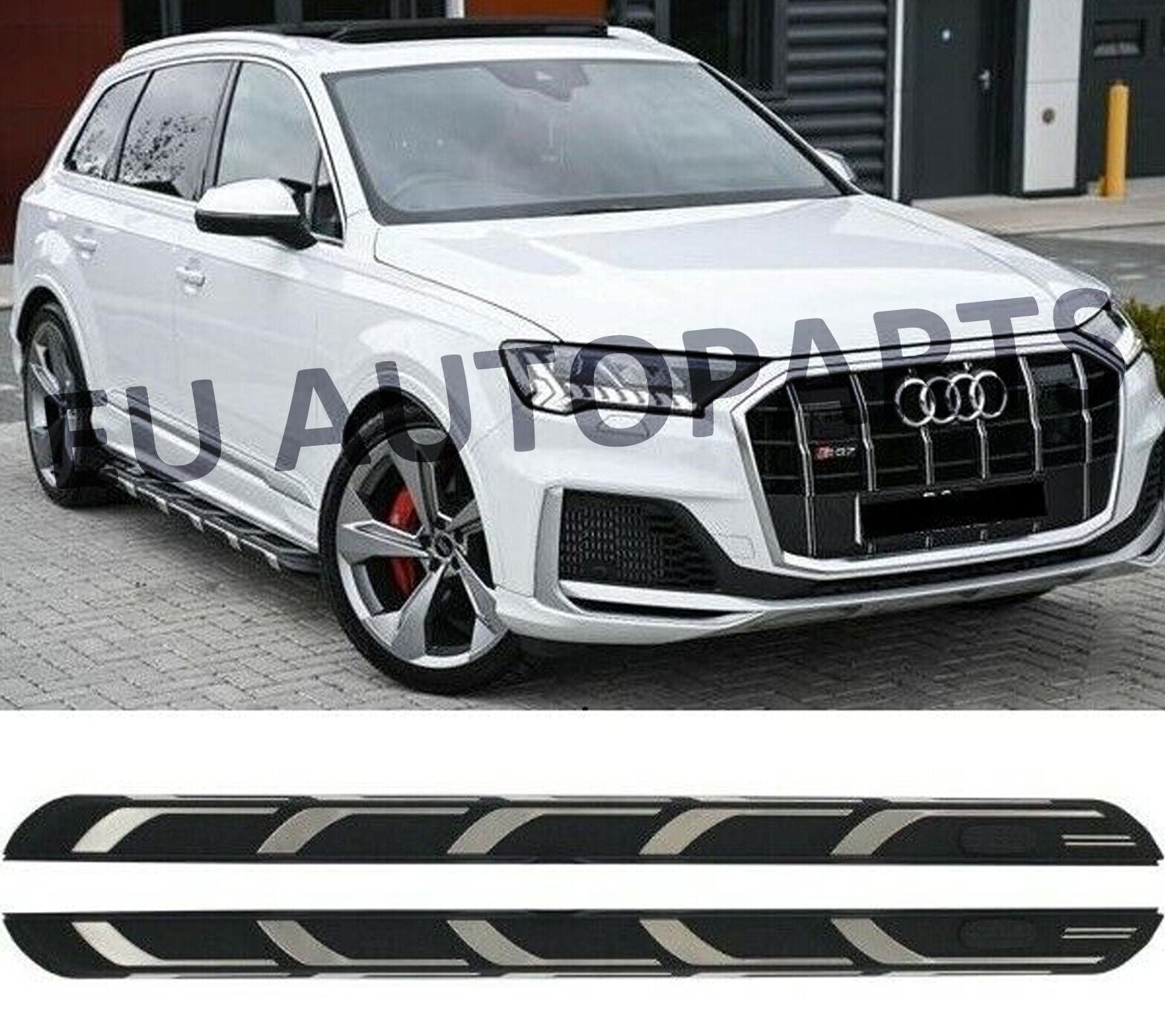 FOR AUDI Q7 2015-2023 4M 4MB SIDE STEPS RUNNING BOARDS ONLY LATEST OEM