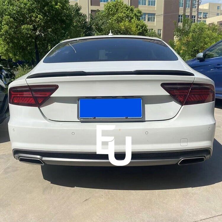 REAR BOOT TRUNK SPOILER LIP WING FOR AUDI A7 S7 RS7 4G SEDAN 10-2018 GLOSS BLACK