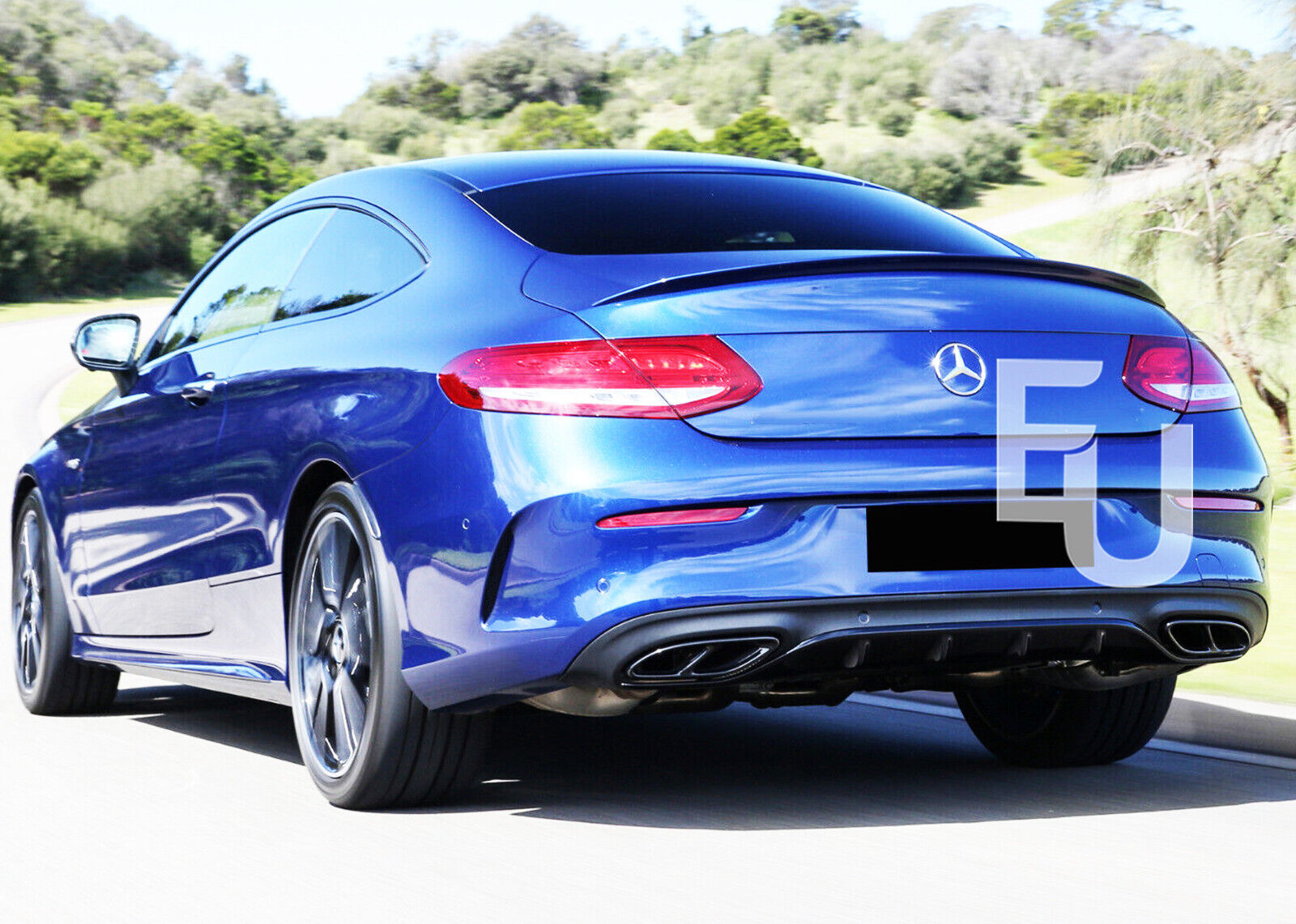 FOR MERCEDES C CLASS COUPE C205 A205 AMG STYLE REAR BOOT SPOILER MATTE BLACK