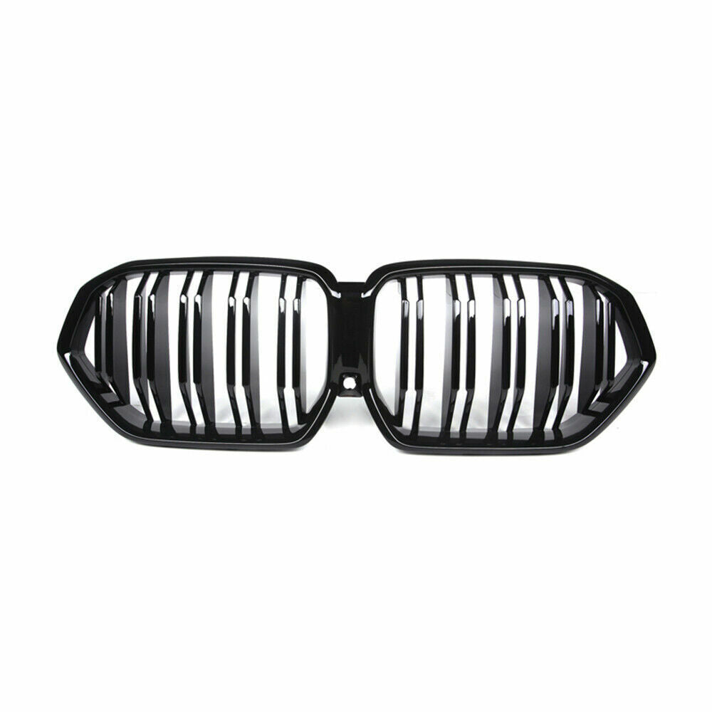 DOUBLE SLAT GLOSS BLACK KIDNEY FRONT GRILL GRILLE FOR BMW X6 G06 20+ CAMERA HOLE