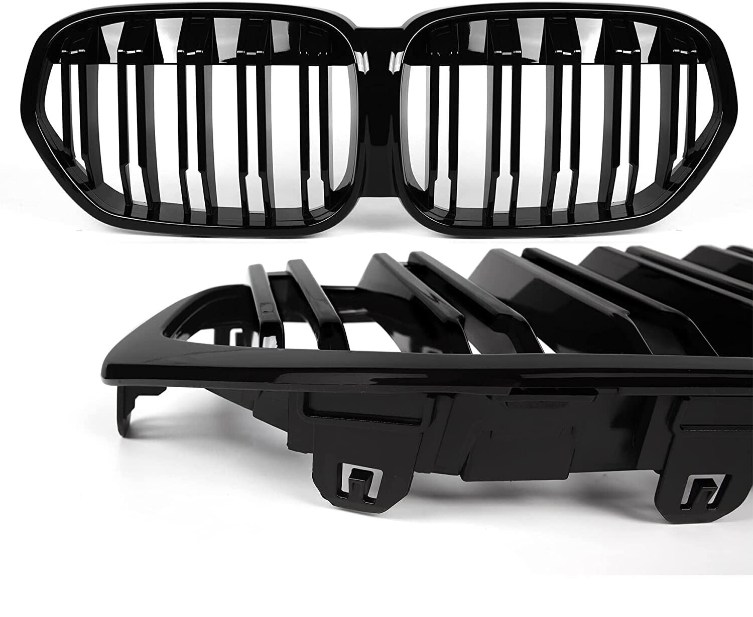 FOR BMW X1 F48 FACELIFT DOUBLE SLAT FRONT KIDNEY GRILLE GRILL GLOSS BLACK 2020+