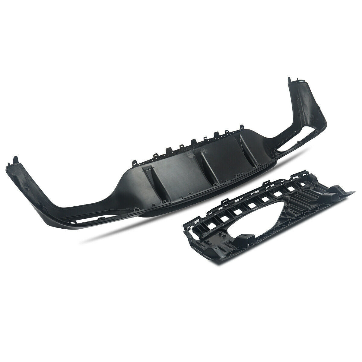 FOR MERCEDES E CLASS W213 E53 LOOK AMG REAR BUMPER DIFFUSER W/ TAILPIPES BLACK