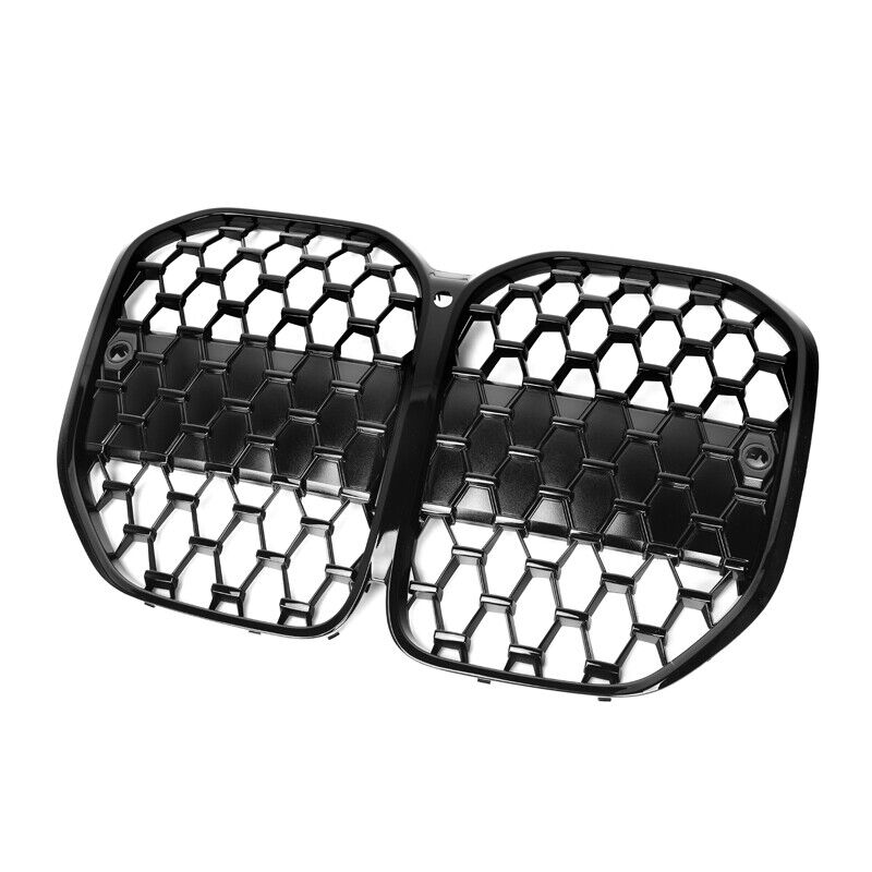 FOR BMW G22 G23 G26 4 SERIES KIDNEY GRILL GRILLE M4 DIAMOND STYLE 20+ ALL BLACK