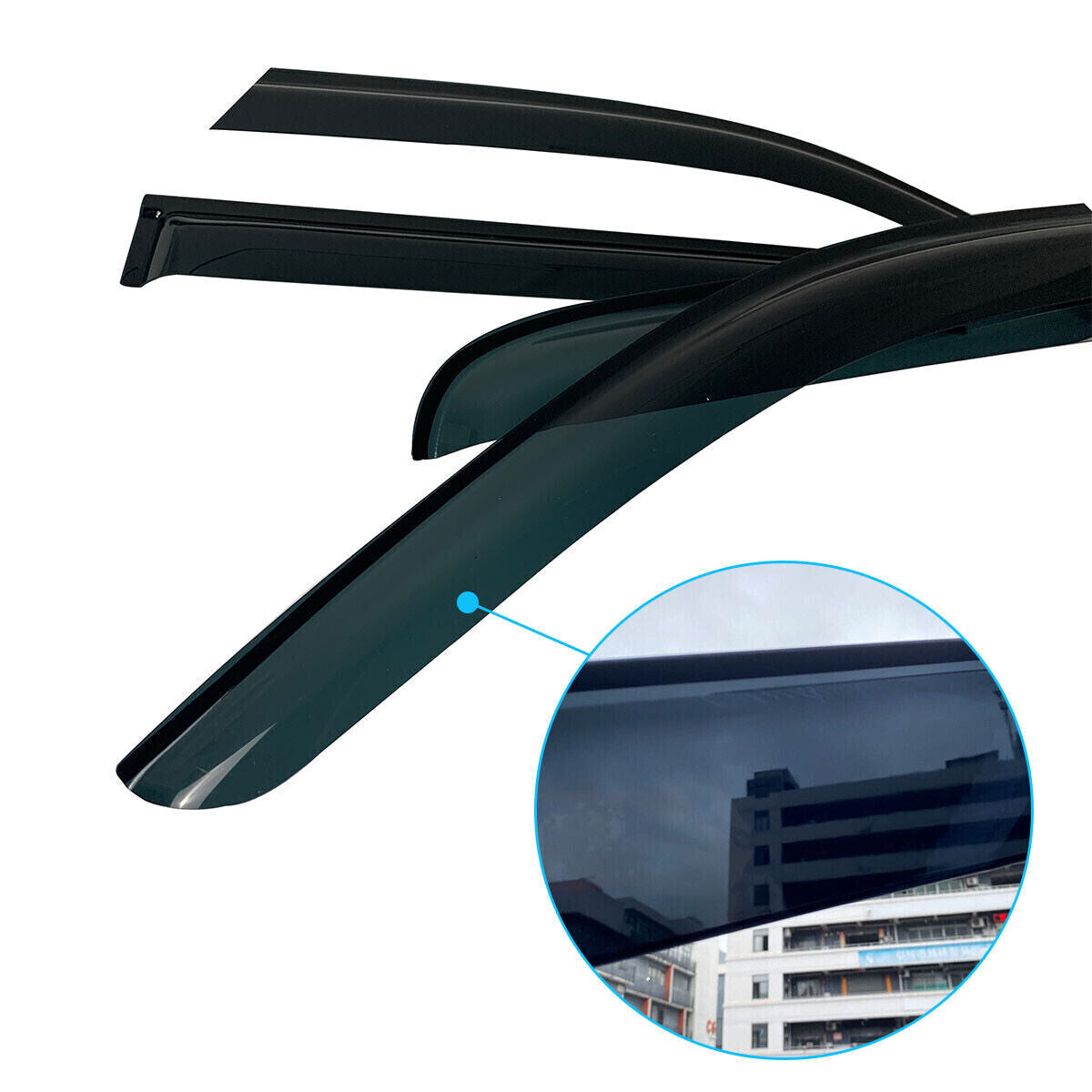 WIND DEFLECTORS FOR FORD RANGER T6 WILDTRAK 2012-2023 DCAB RAIN SHIELDS 4PCS