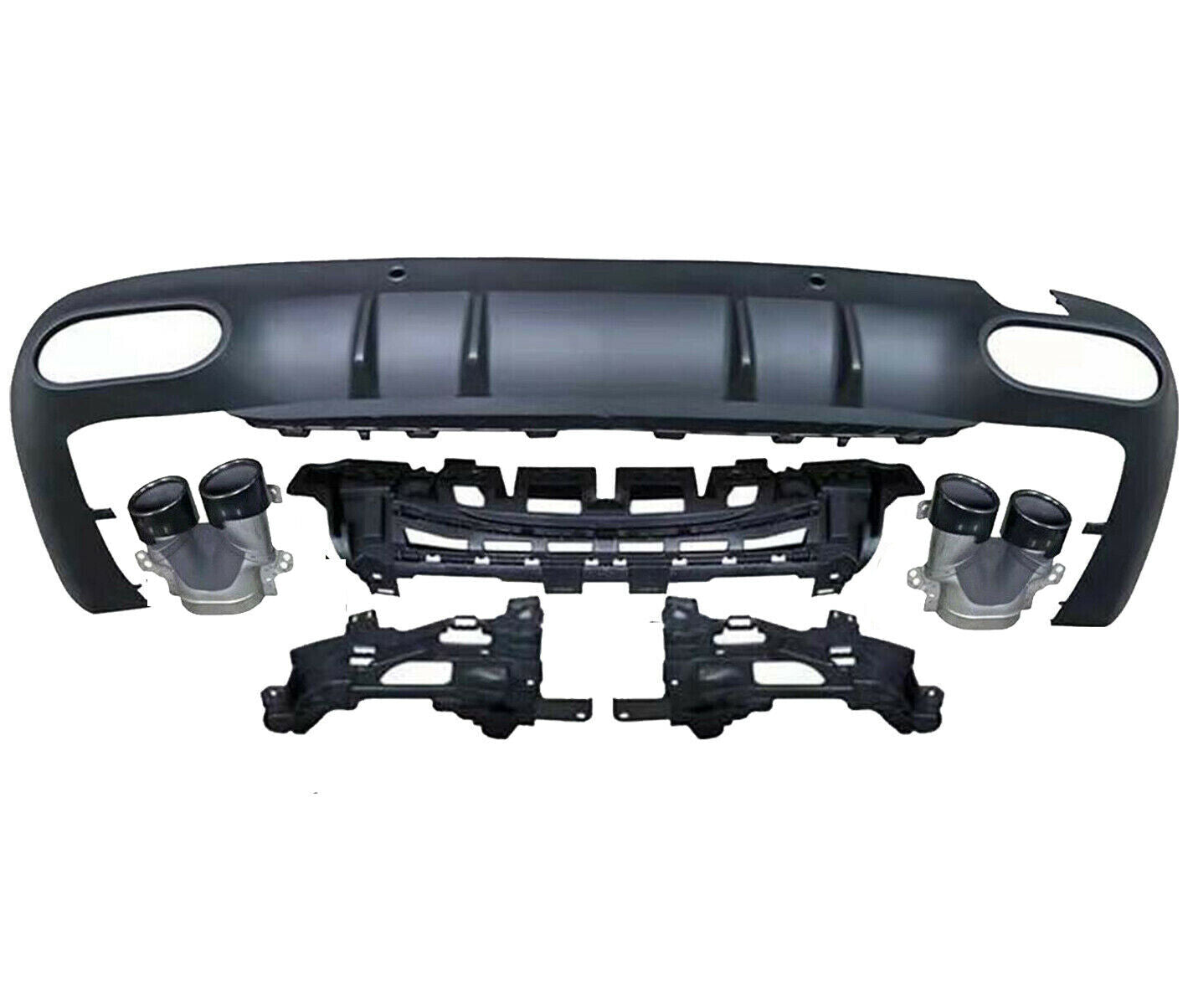 FOR MERCEDES CLS C257 AMG 53 STYLE REAR DIFFUSER & BLACK TAILPIPES 2018 ONWARDS