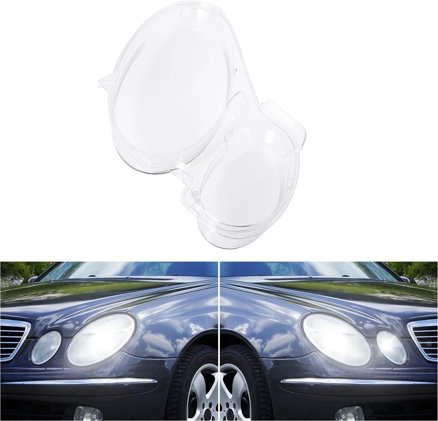FOR MERCEDES BENZ E CLASS W211 2002-2009 HEADLIGHT GLASS LENS COVER RIGHT NEW