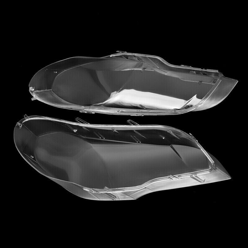 FOR BMW X5 E70 2007-2013 PAIR CAR HEADLIGHT LENS COVER HEADLAMP LEFT+RIGHT SIDES