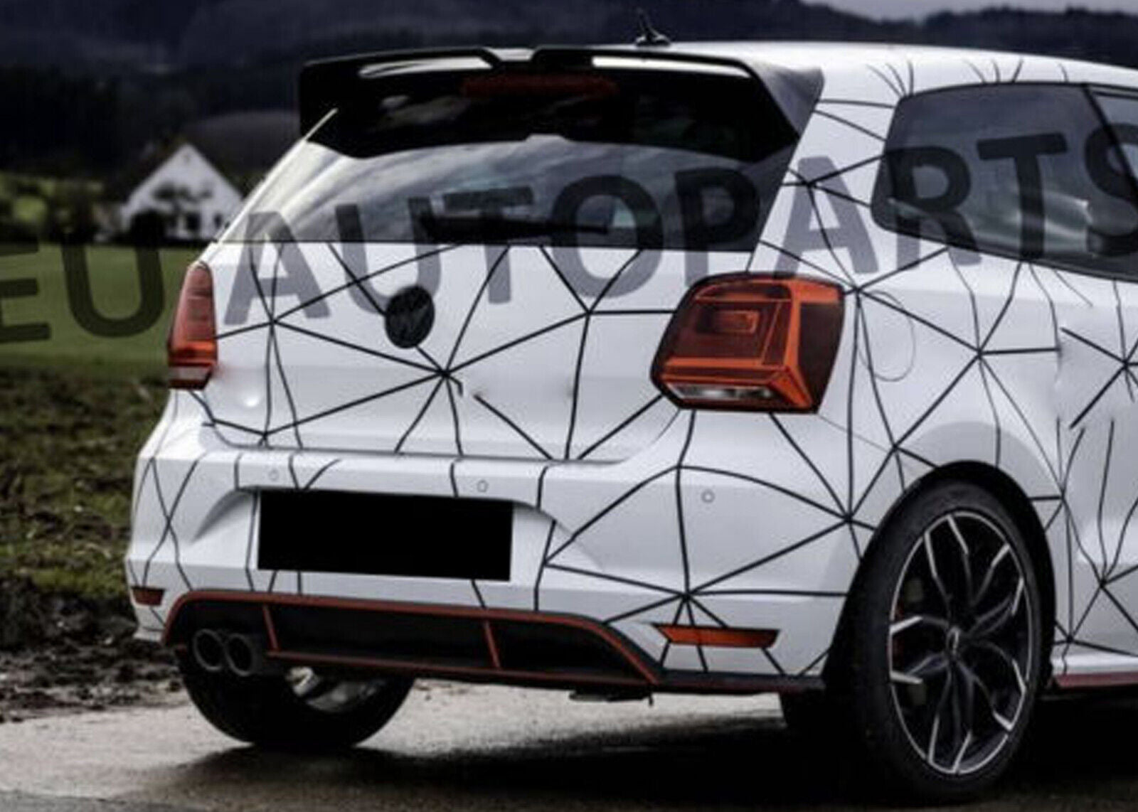 REAR ROOF SPOILER WING FOR VW POLO MK5 6R 6C GTI R OETTINGER STYLE 09-17 BLACK
