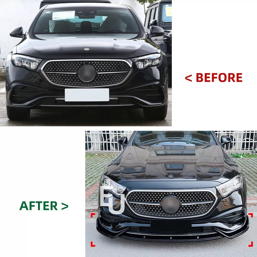FOR MERCEDES E CLASS W214 AMG LINE 2023+ FRONT SPLITTER LIP BUMPER SPOILER GLOSS