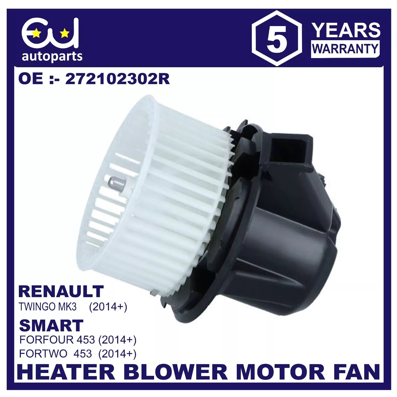 HEATER BLOWER MOTOR FAN FOR RENAULT TWINGO MK3 SMART FORTWO FORFOUR 453 0.9 1.0