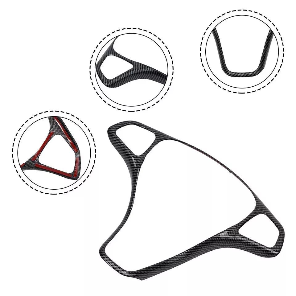 CARBON LOOK DECAL FOR MERCEDES W213 W205 X253 C E GLC STEERING WHEEL PANEL TRIM