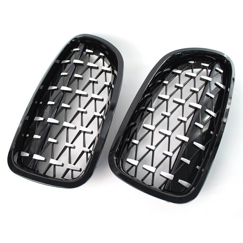 FOR BMW F10 F11 5 SERIES KIDNEY GRILLE GRILL DIAMOND LOOK CHROME SILVER M5 10-16