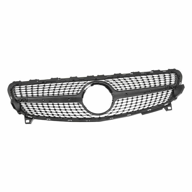 FOR MERCEDES A CLASS W176 LCI GLOSS BLACK CHROME GRILL GRILLE DIAMOND LOOK 16-18