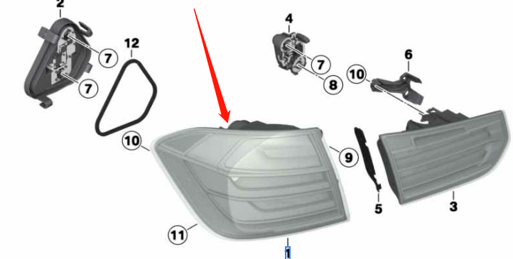 RIGHT REAR OUTER TAIL LIGHT LAMP FOR BMW 3 SERIES F30 F80 SALOON PRE FACELIFT