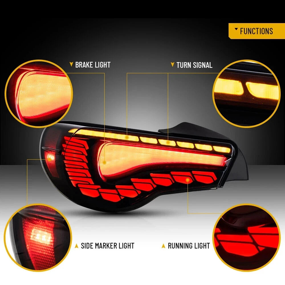 GTS SMOKE LED REAR LIGHTS FOR TOYOTA 86 GT86 SUBARU BRZ 2012-2020 TAIL LAMPS