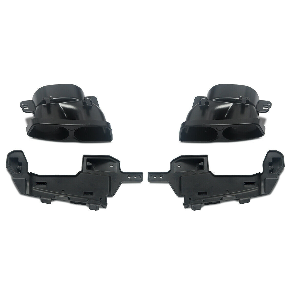 FOR MERCEDES S CLASS S63 W222 B STYLE AMG REAR DIFFUSER TAILPIPE GLOSS BLK 13-17