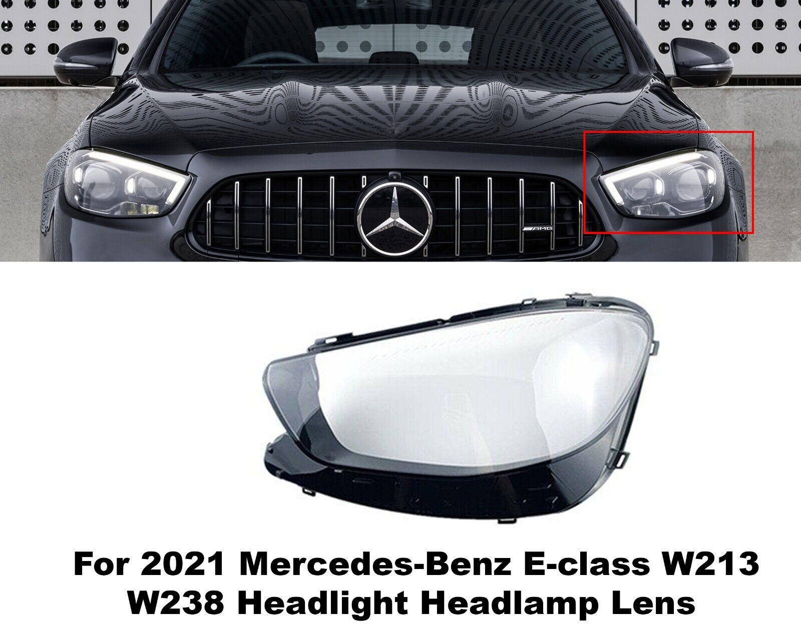 LEFT SIDE HEADLIGHT HEADLAMP LENS COVER FOR MERCEDES-BENZ E-CLASS W213 S213 20+