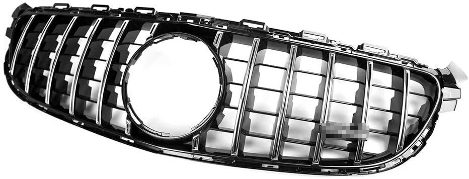 FOR MERCEDES W205 C205 C CLASS FRONT GRILLE GT GTR STYLE BLACK CHROME GRILL