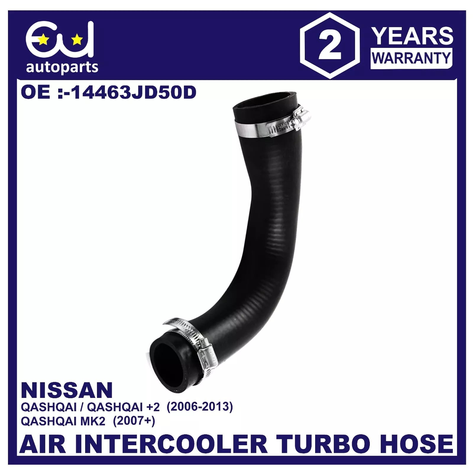 INTERCOOLER TURBO HOSE PIPE FOR NISSAN QASHQAI J10 J11 1.5 DCI 14463JD50D 2006+