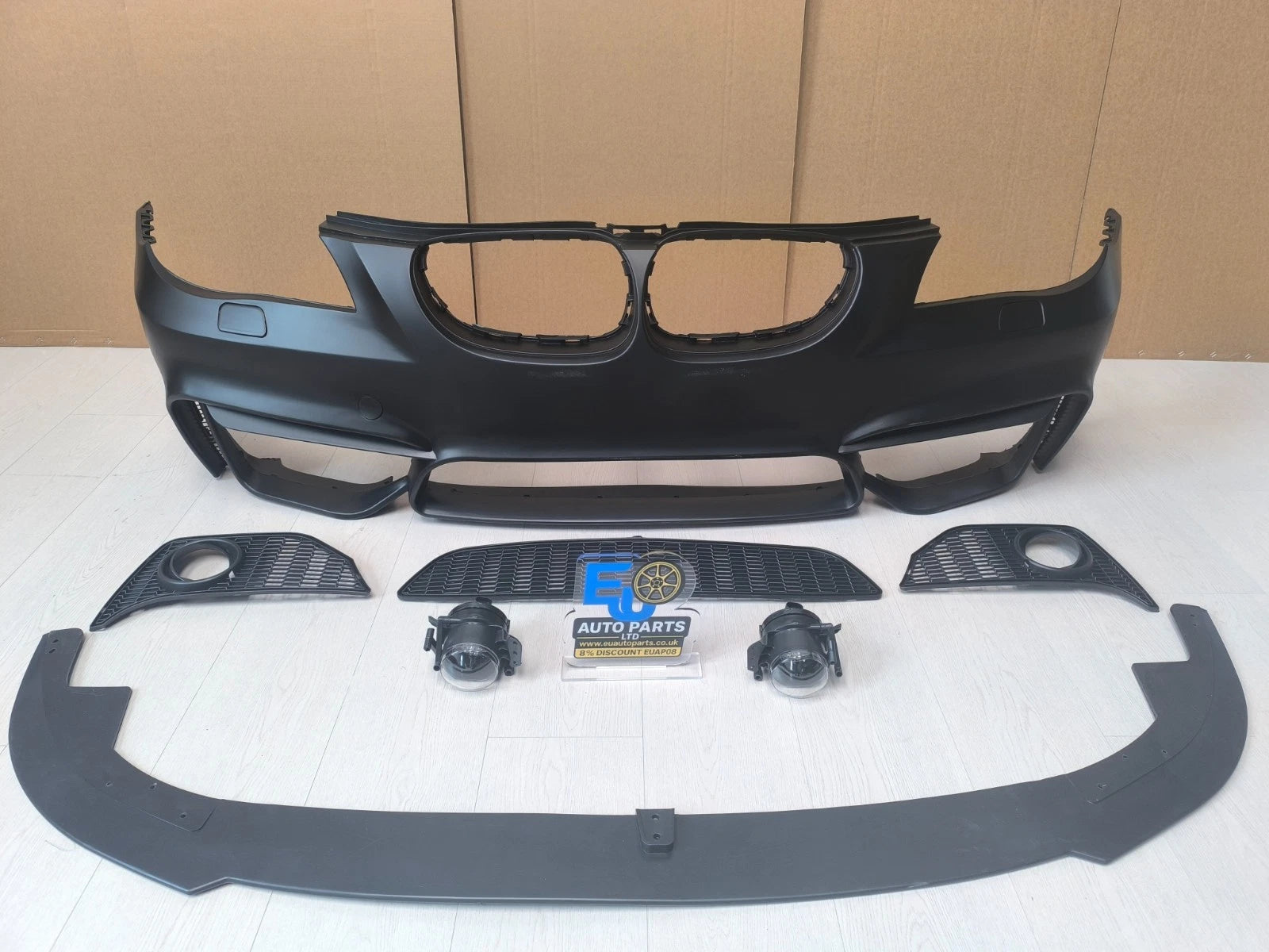 FOR BMW 5 SERIES E60 E61 2003-2010 M4 STYLE FRONT BUMPER SPLITTER WASHER HOLES