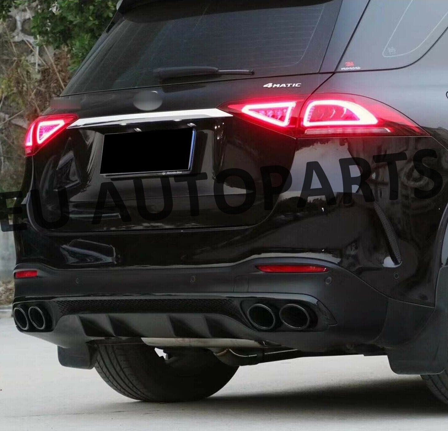 FOR MERCEDES GLE ML V167 AMG GLE53 STYLE REAR DIFFUSER & BLACK TAILPIPES 2019+