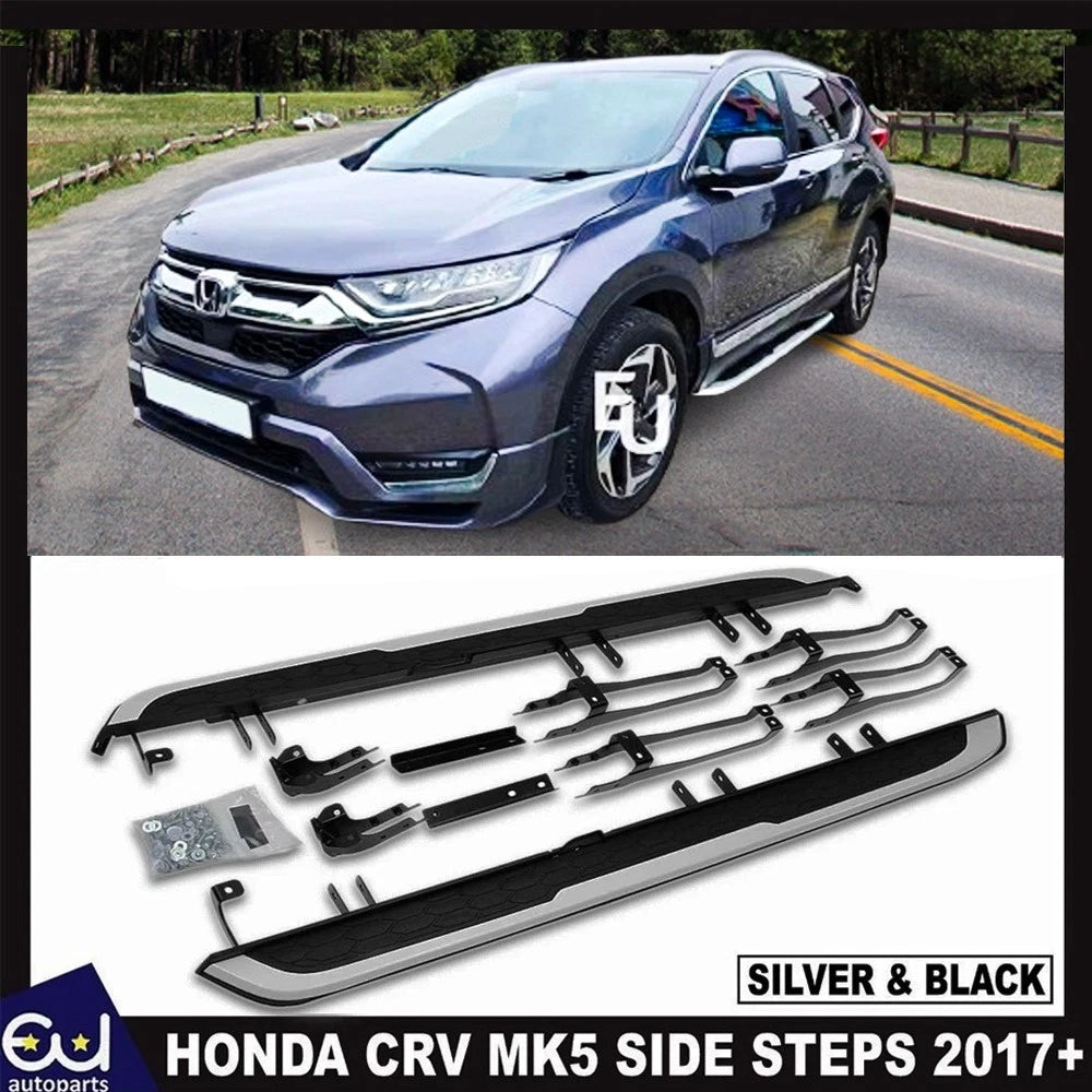 FOR HONDA CR-V CRV MK5 2017 + ALUMINIUM RUNNING BOARDS SIDE STEPS FOOT RAILS
