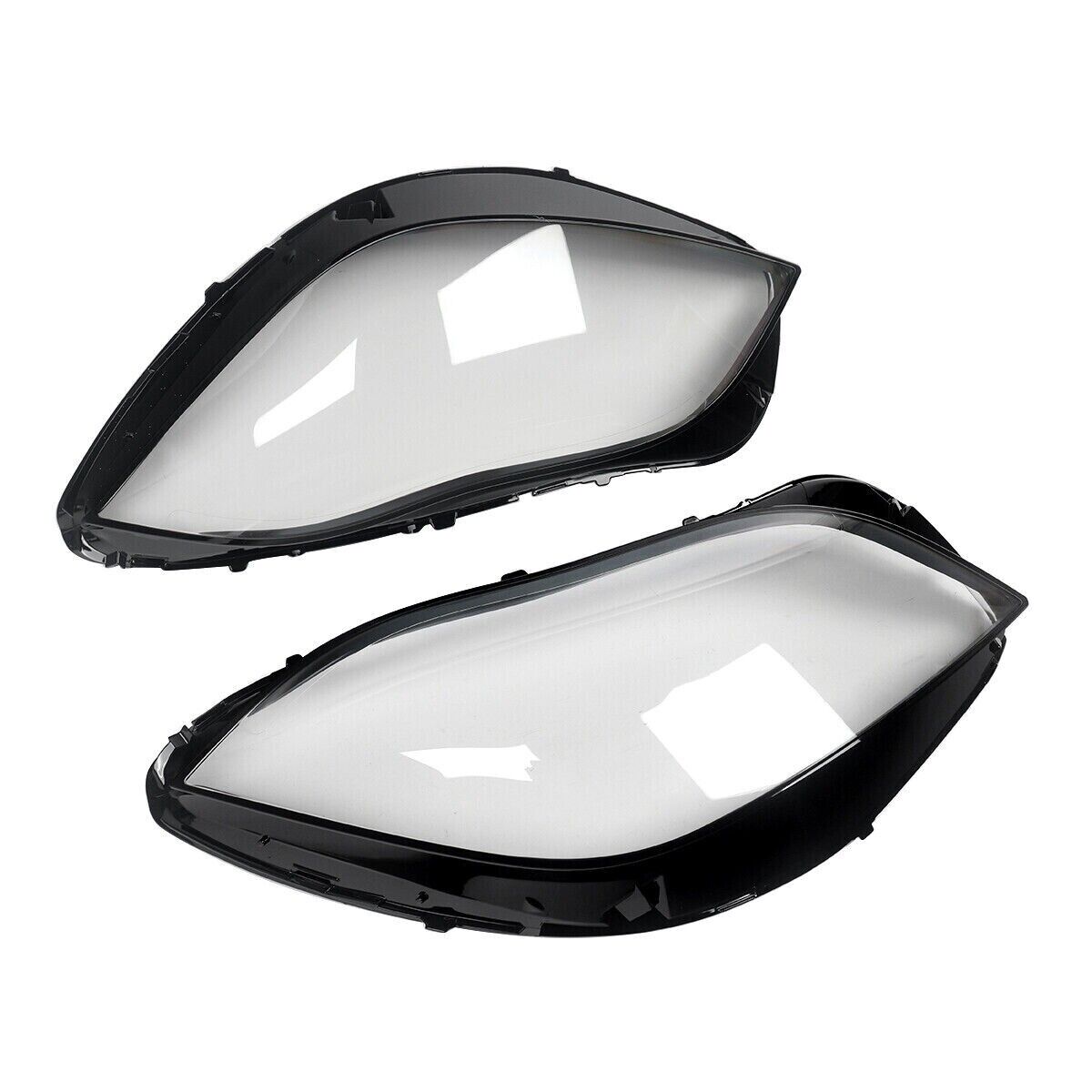 LEFT+RIGHT FRONT HEADLIGHT LENS COVER FOR MERCEDES BENZ CLS W218 C218 14-18 LCI