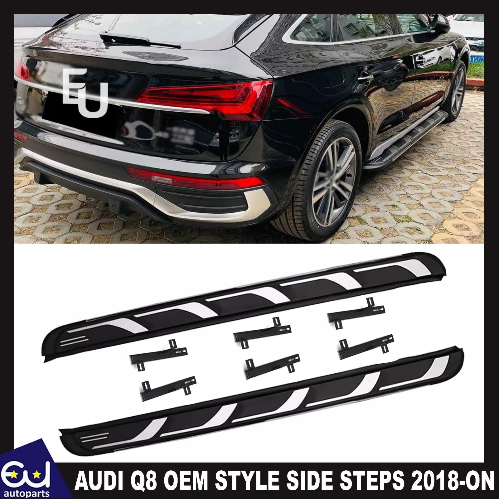 SIDE STEPS RUNNING BOARDS BAR FOR AUDI Q8 2018-ON LATEST 100% OEM STYLE