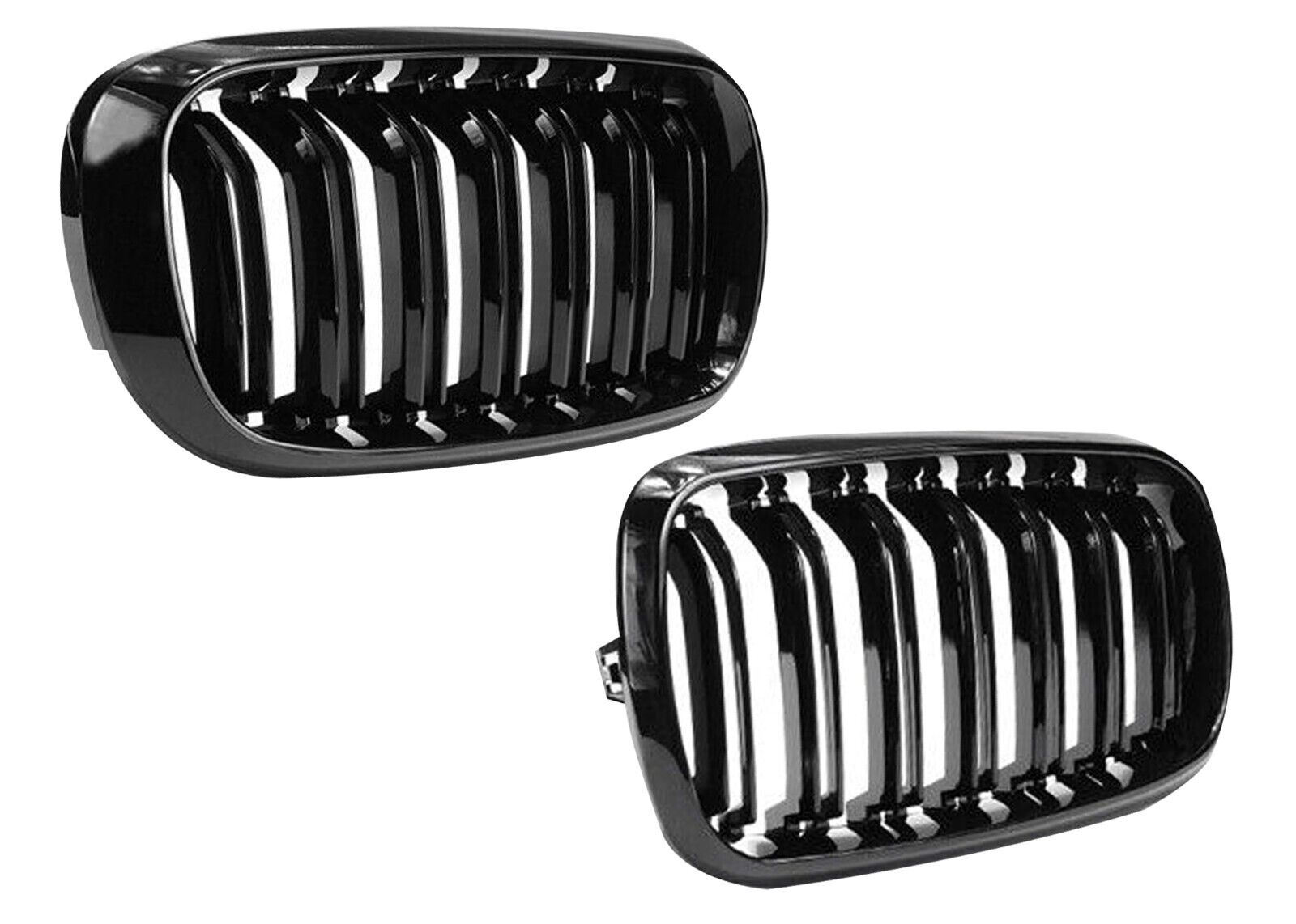 FOR BMW X5 E70 X6 E71 GRILLE GRILL GLOSS DOUBLE SLAT FRONT BUMPER KIDNEY 2007-13