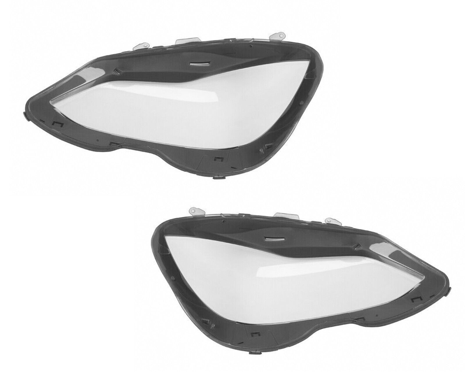 PAIR HEADLIGHT HEADLAMP LENS COVER FOR MERCEDES BENZ E CLASS W212 S212 2013-2016