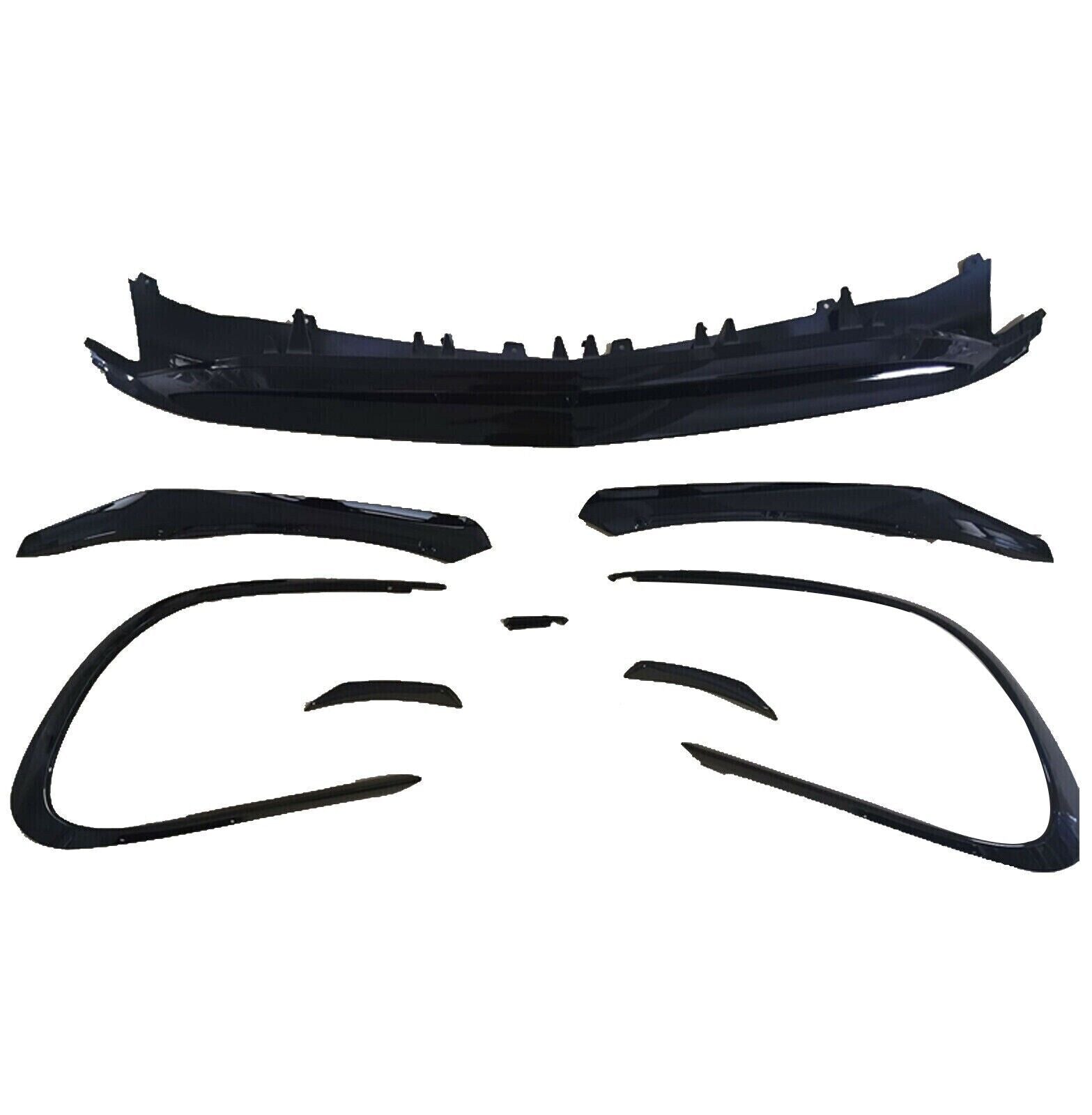 AERO KIT FOR MERCEDES A CLASS W176 AMG FRONT SPLITTER LIP FINS GLOSS BLACK 16-18
