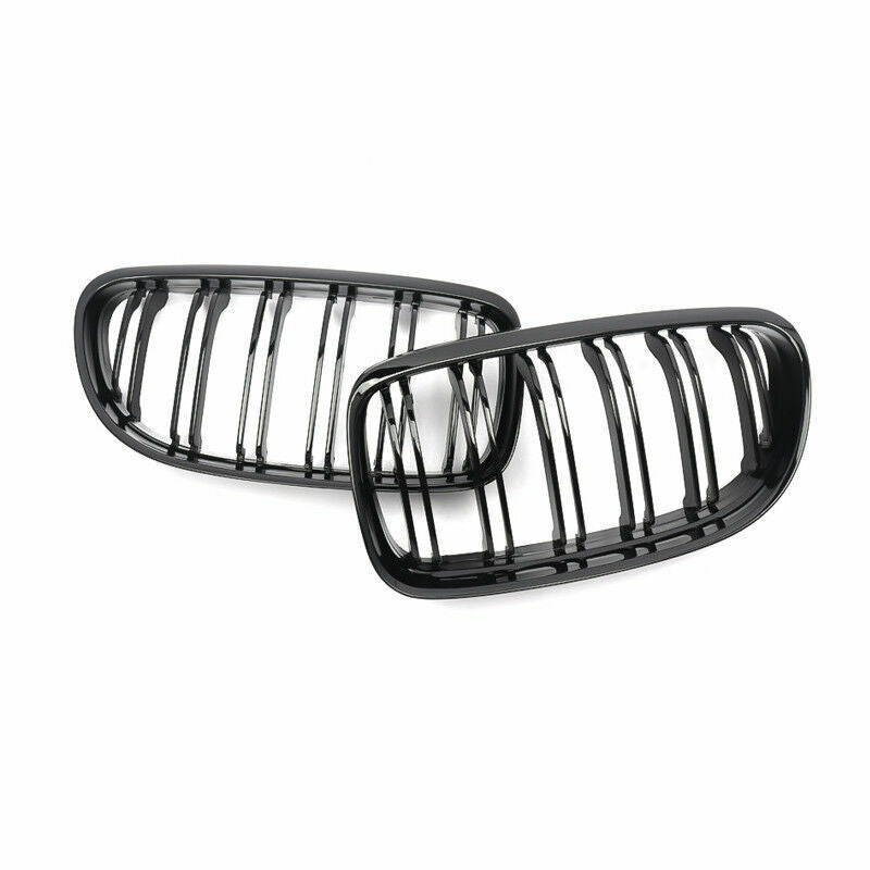 FRONT DUAL KIDNEY GRILLE FOR BMW 3 SERIES E90 E91 09-12 LCI M STYLE GLOSS BLACK