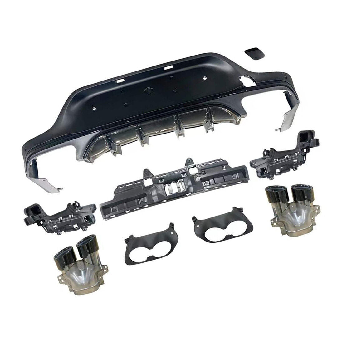 REAR DIFFUSER & BLACK PIPES FOR MERCEDES GLC C253 COUPE AMG GLC43 STYLE 2016+