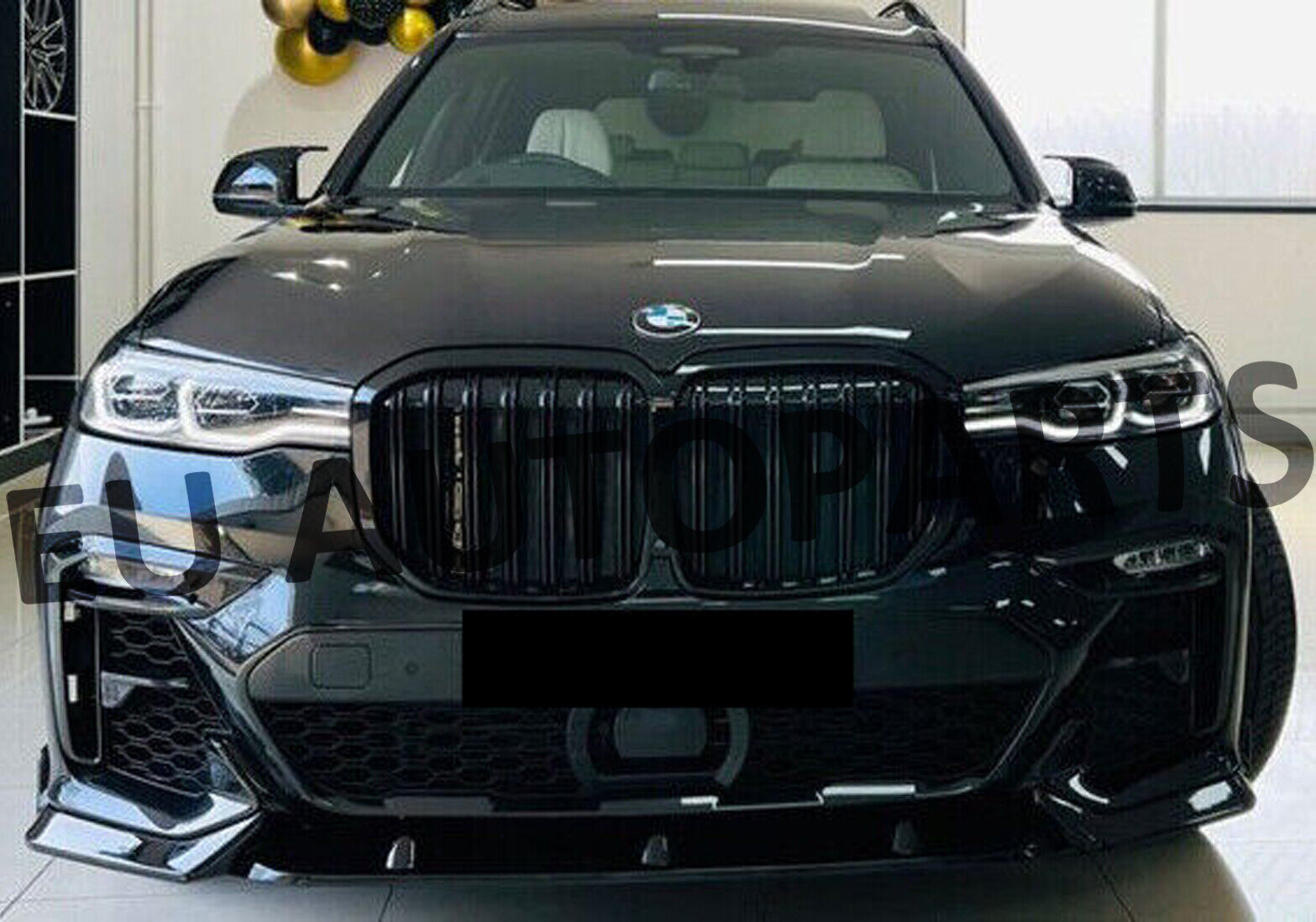 FRONT TWIN SLAT KIDNEY GRILLE GRILL FOR BMW X7 G07 2019+ GLOSS BLACK M STYLE