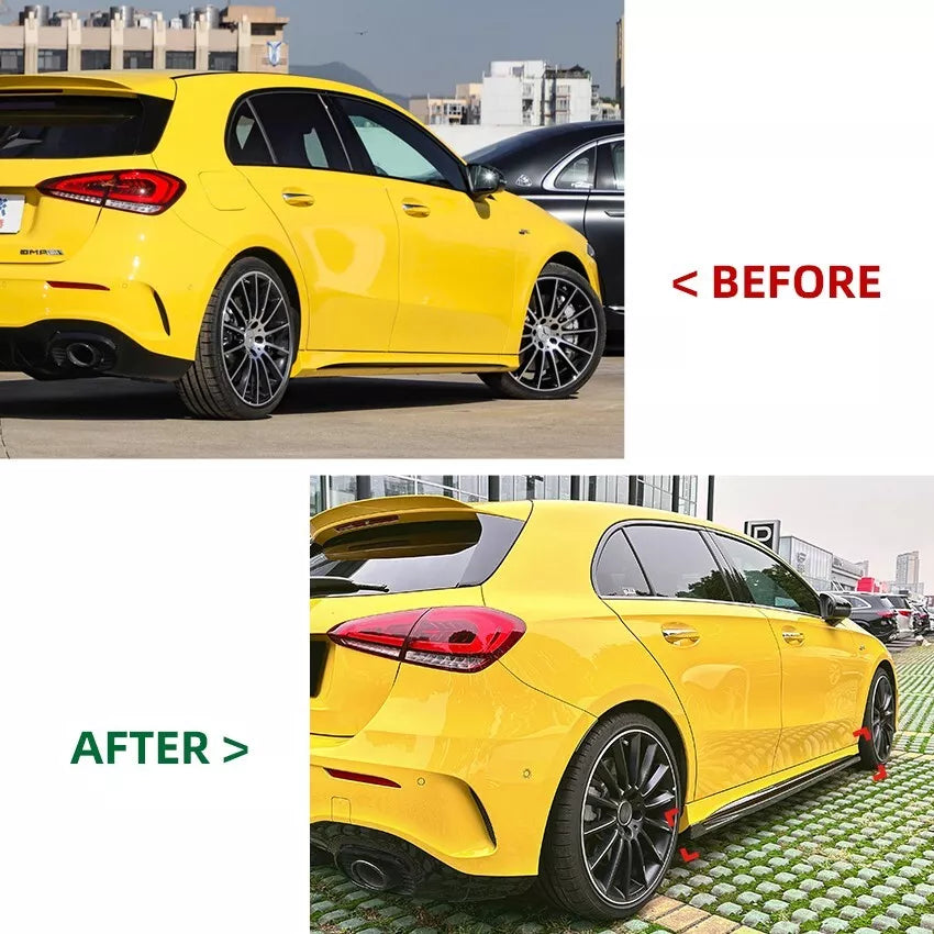 FOR MERCEDES A CLASS W177 CLA C118 SIDE SKIRT AMG LINE EXTENSION BLADE GLOSS 18+