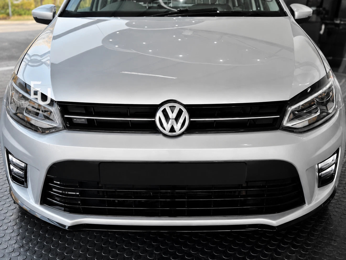 FOR VW POLO 2009-2017 FRONT BUMPER COMPLETE WITH GRILLES & LED WRC STYLE