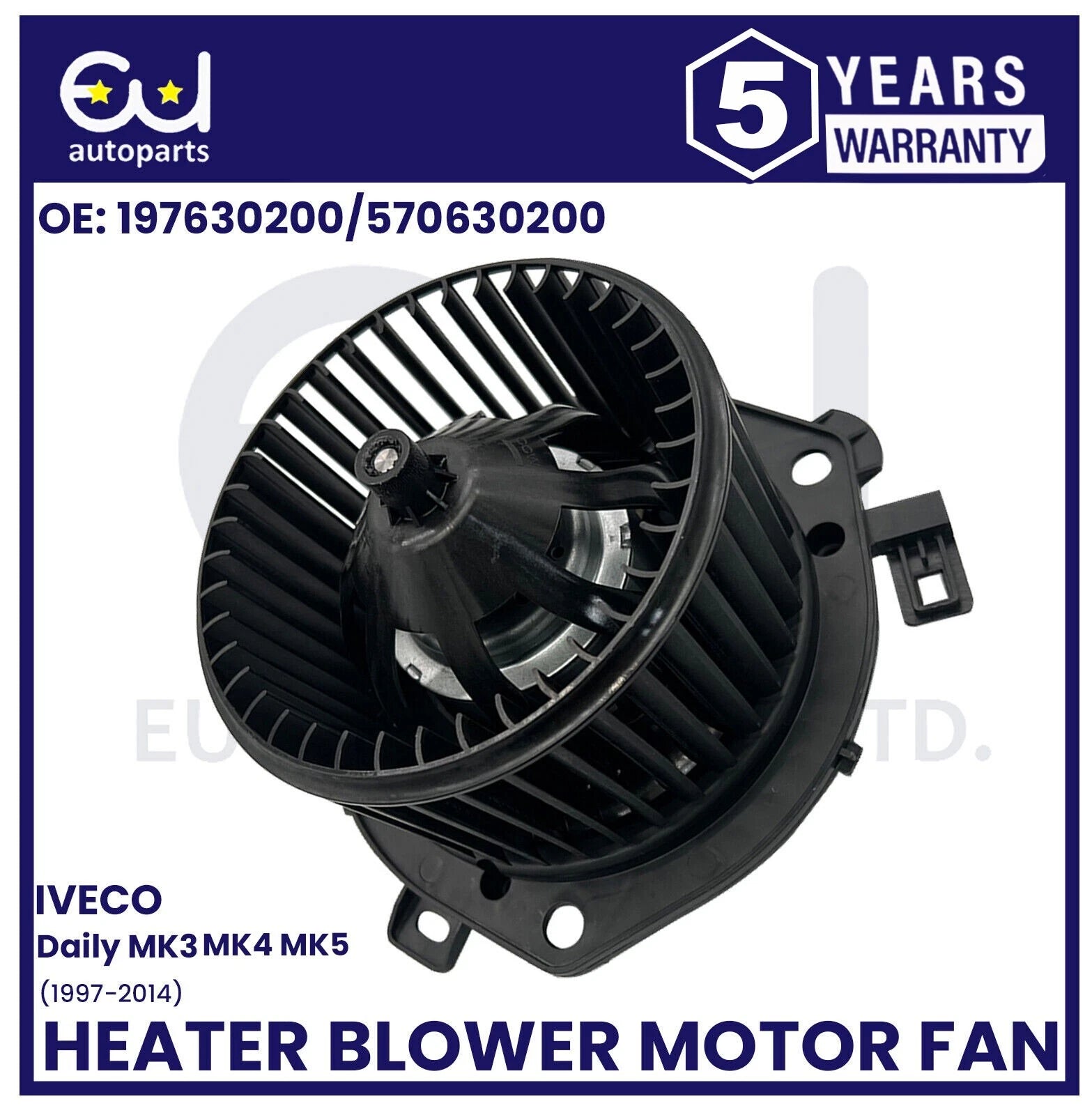 HEATER INTERIOR BLOWER FAN MOTOR FOR IVECO DAILY MK3 MK4 MK5 1997-2014 197630200