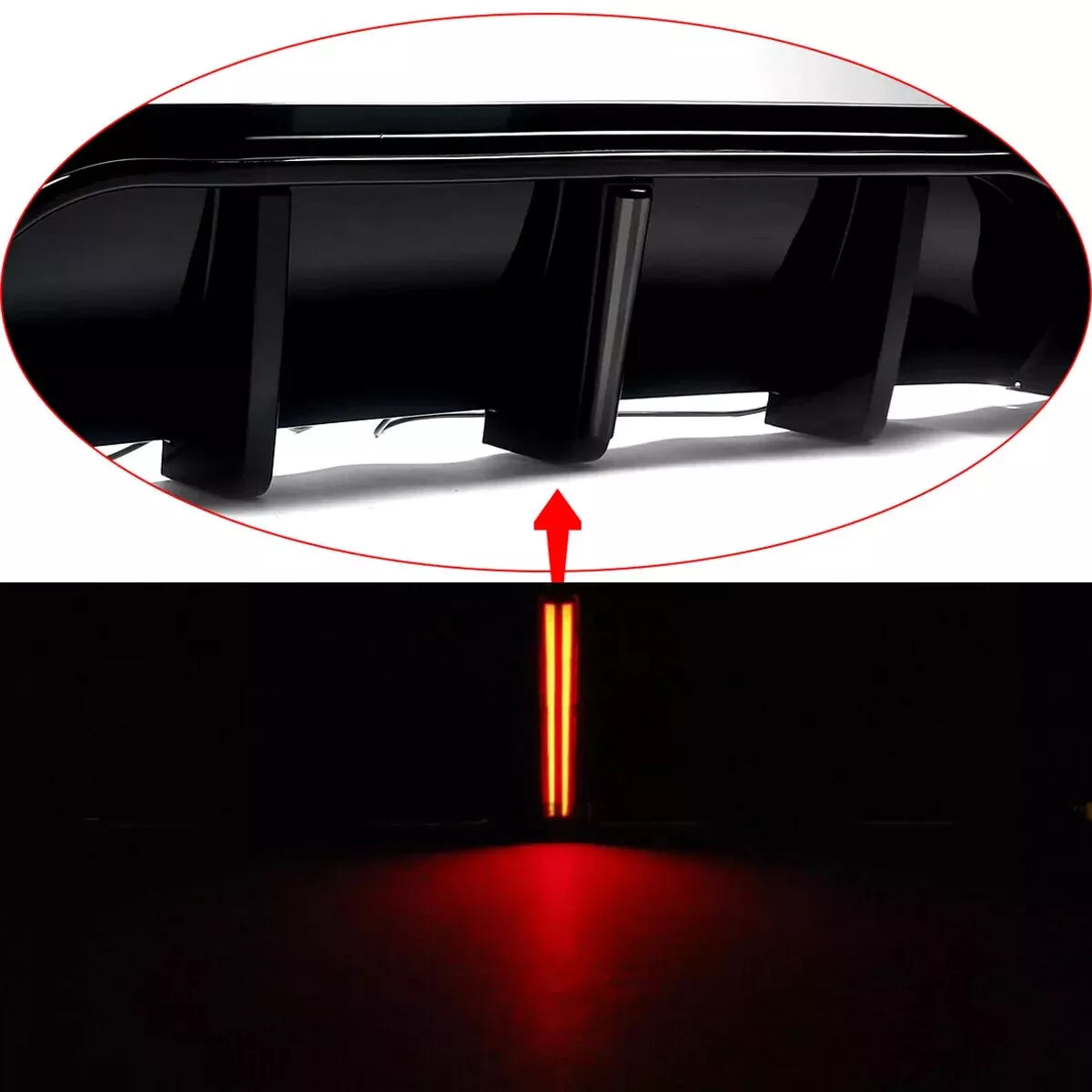 FOR BMW 4 SERIES G22 G23 REAR LED DIFFUSER VALANCE DUAL EXHAUST GLOSS BLACK 20+