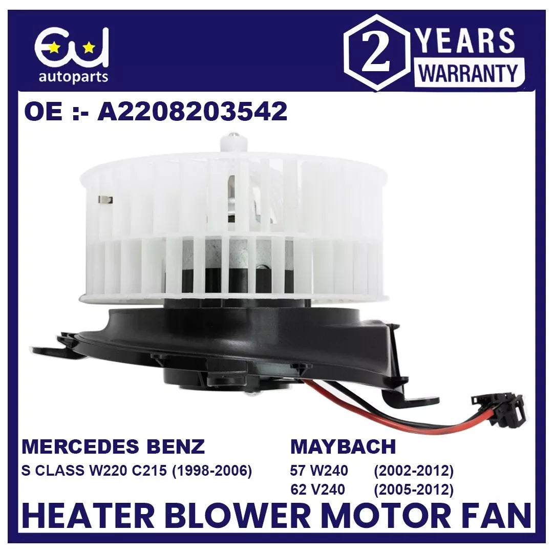 HEATER BLOWER MOTOR FAN FOR MERCEDES S CLASS W220 C215 MAYBACH 57 62 A2208203542