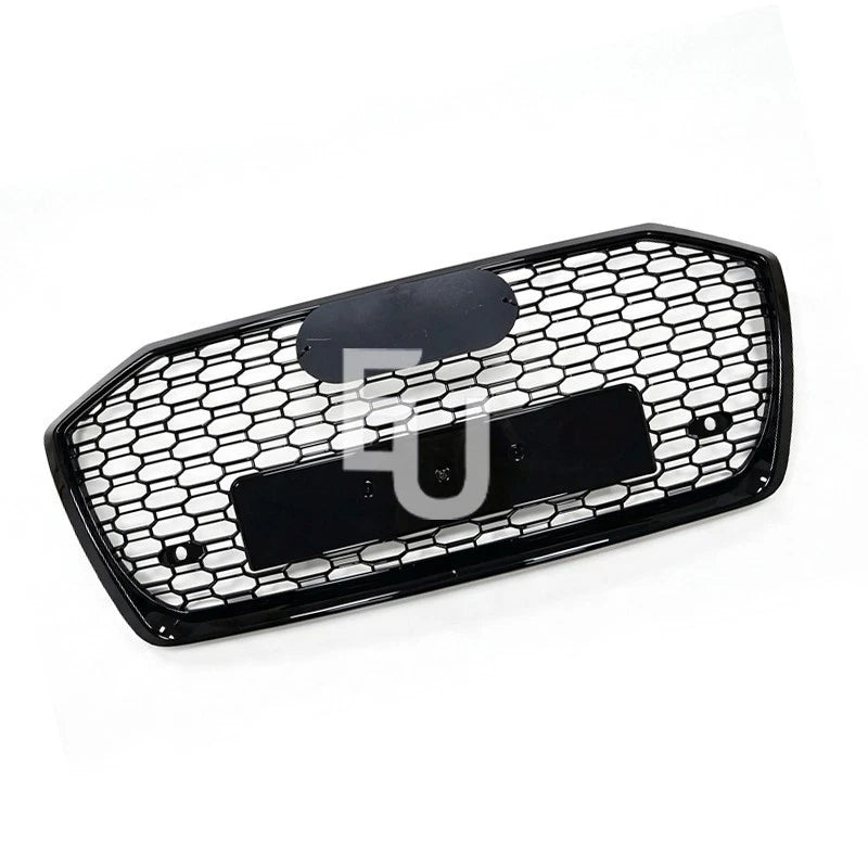 RS6 LOOK FRONT HONEYCOMB GRILLE GRILL FOR AUDI A6 AVANT S6 C8 GLOSS BLACK 18-25