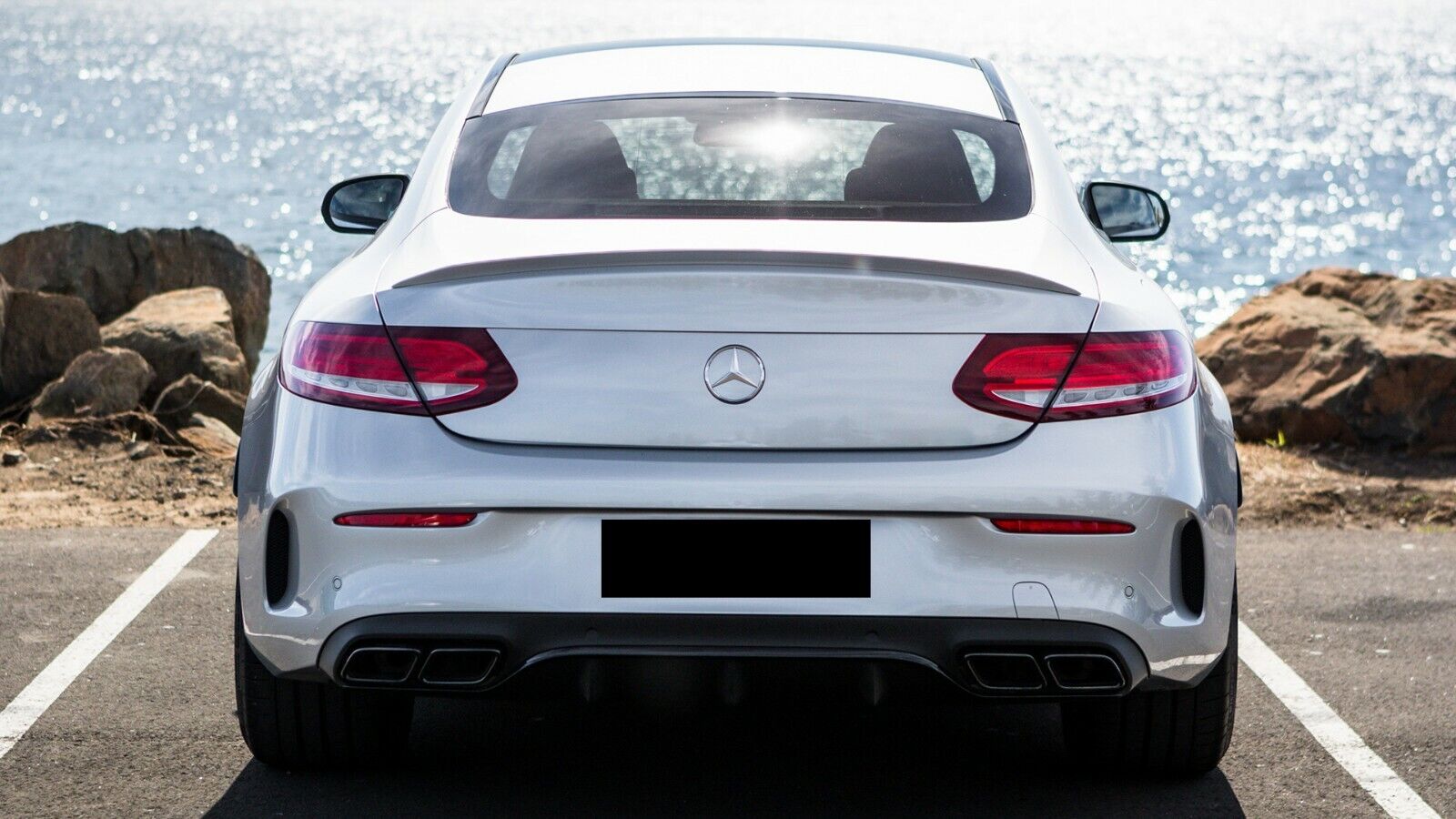FOR MERCEDES A205 C205 COUPE C CLASS AMG C63 ED1 STYLE REAR DIFFUSER TAILPIPES