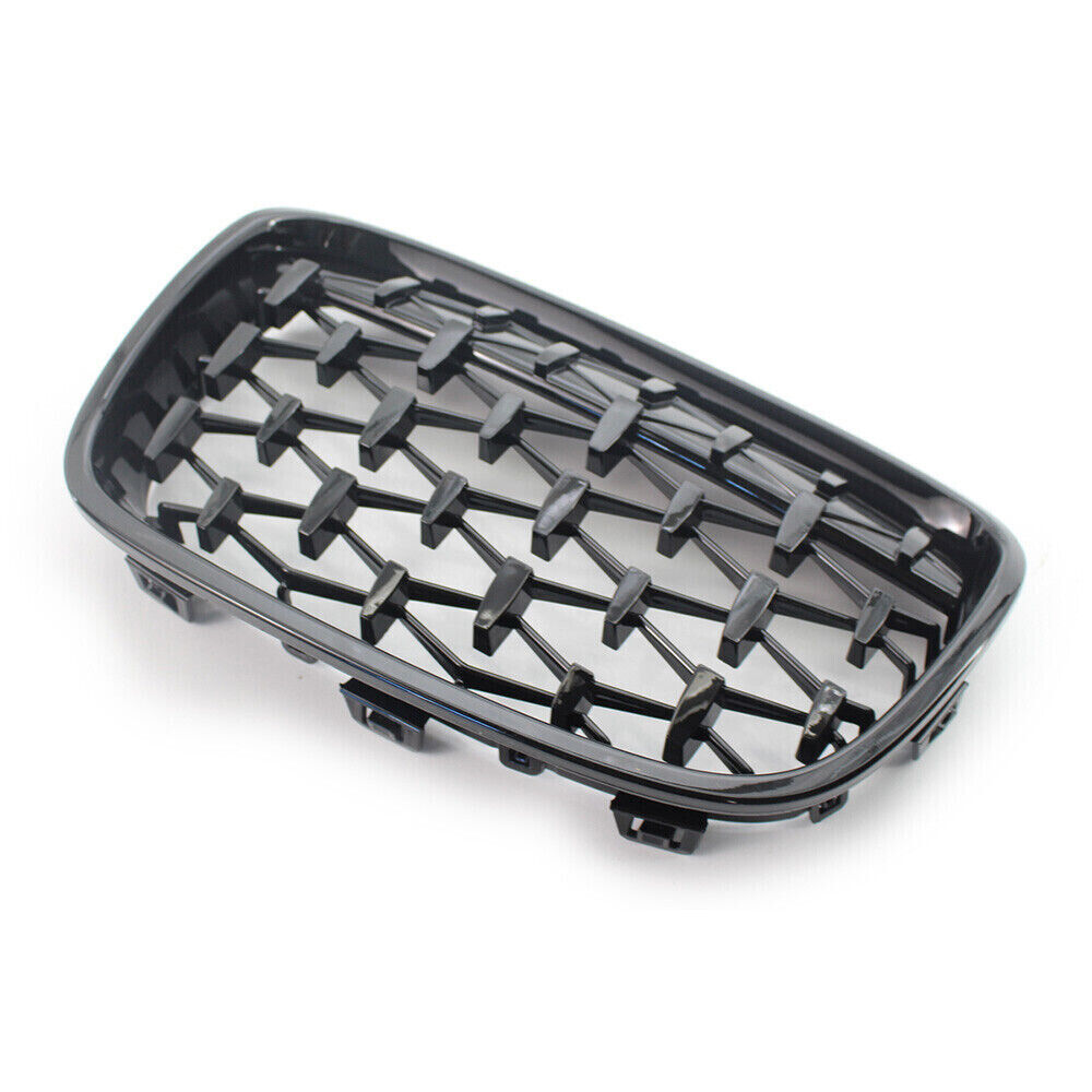 FOR BMW 1 SERIES F20 F21 GLOSS BLACK FRONT KIDNEY DIAMOND GRILL GRILLE 11-14