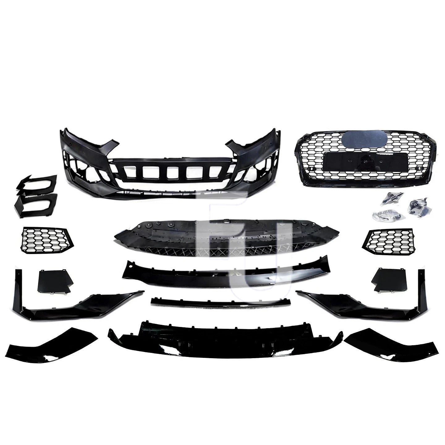 RS5 LOOK FRONT SPLITTER BUMPER BODY KIT GRILLE FOR AUDI A5 S5 B9 8W 2017-2020