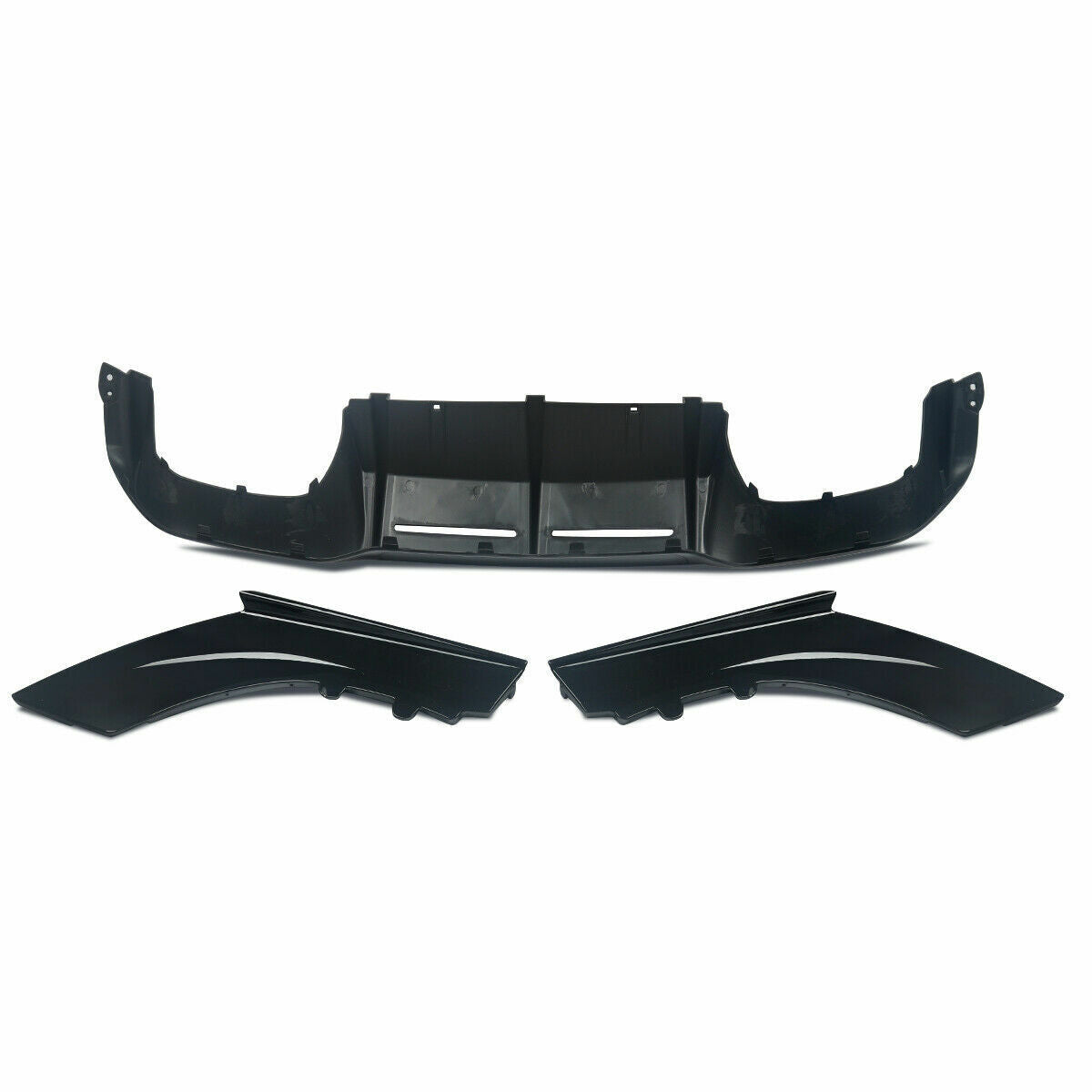 FOR BMW M2 F87 GLOSS BLACK REAR DIFFUSER SPLITTER VALANCE 3PC MTC STYLE 2015+